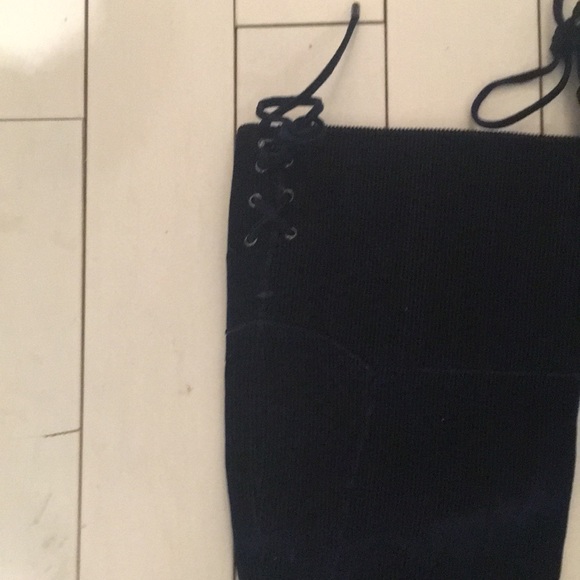 2 /$20 H by Halston NAVY CORD OVER THE KNEE BOOTS - Picture 4 of 7